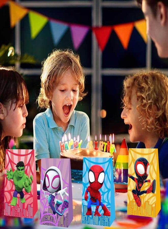 BNFUO 12pcs Spider and His Friends Birthday Party Gift Bags Goodie Bags,Spider and His Friends Party Supplies for Kids Birthday Decorations - Image 4